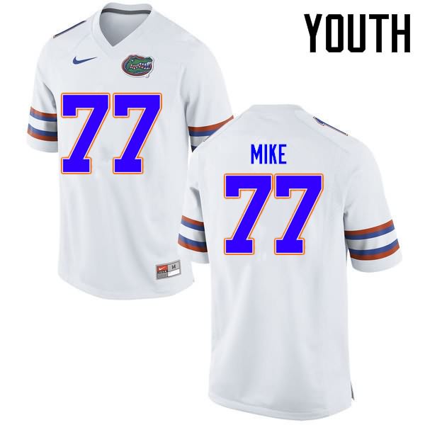 NCAA Florida Gators Andrew Mike Youth #77 Nike White Stitched Authentic College Football Jersey RNB6764YD